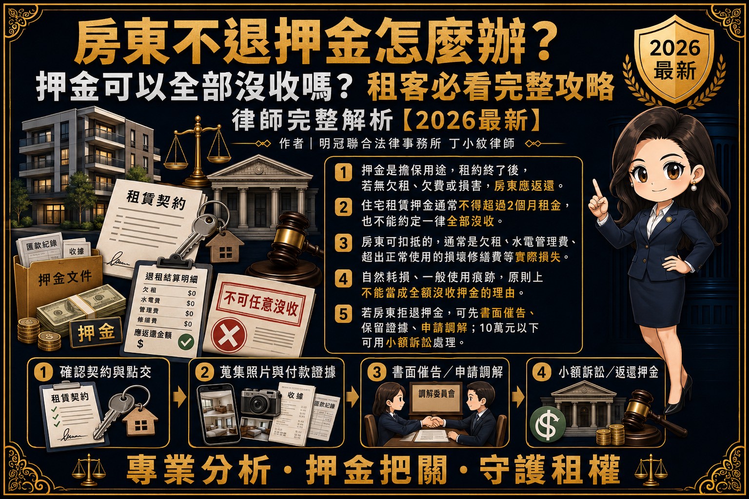 房東不能隨意不退押金,更不能無故全部沒收押金