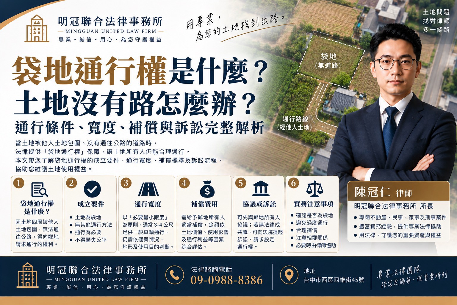地通行權是指土地與公路沒有適宜聯絡，致不能為通常使用時，土地所有人依法律規定，在一定條件下得通行周圍土地的權利。